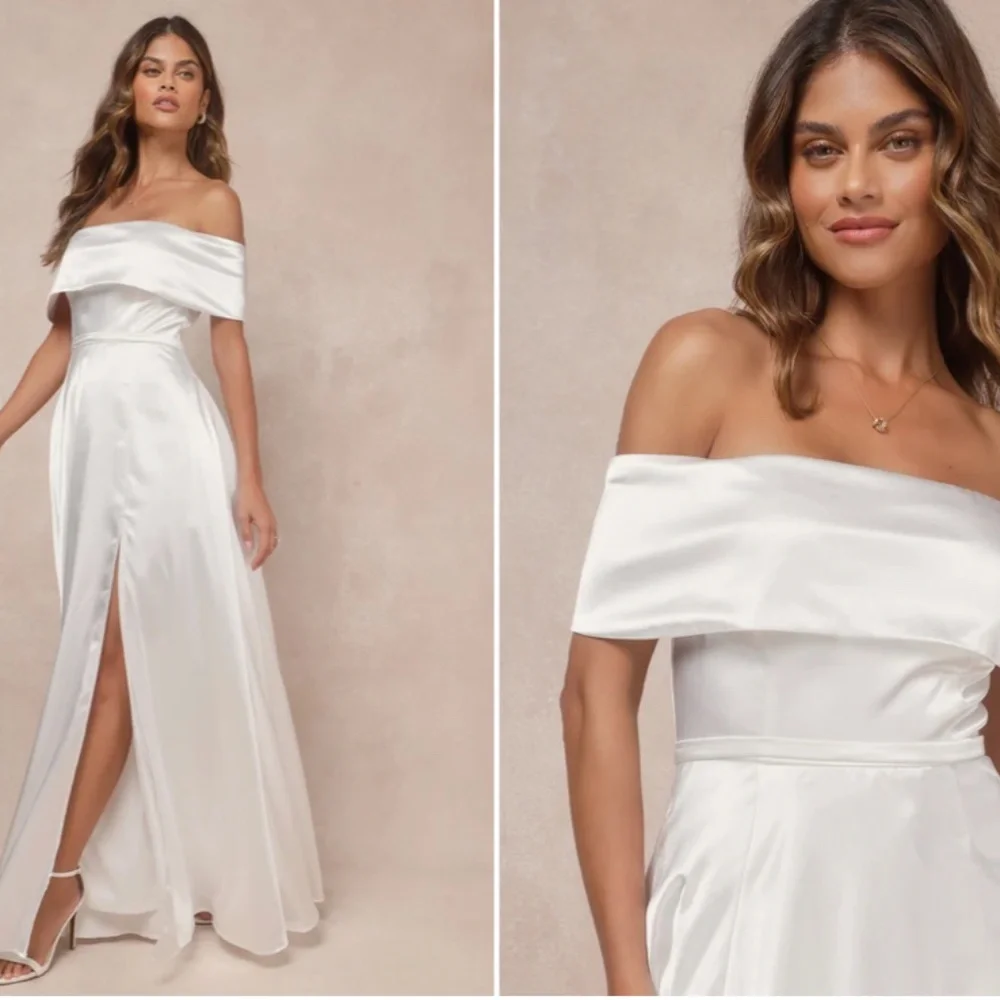 LULU's Bridal Wedding Chic Modern Sexy Minimalist Princess Ballgown NWOT